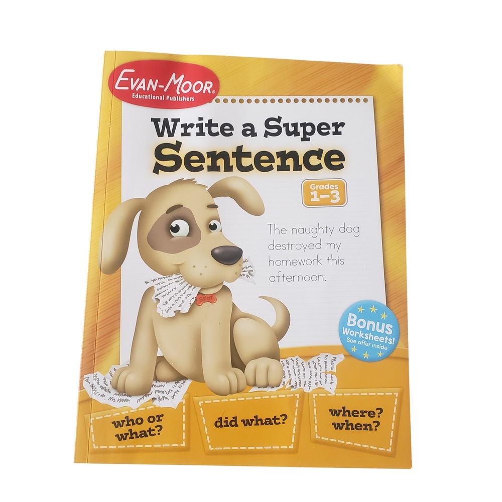 Evan Moor Write a Super Sentence Grades 1-3 Educational Workbook Homeschool